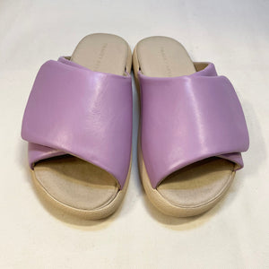 TRACEY NEULS  VELCRO LEATHER SLIDERS
