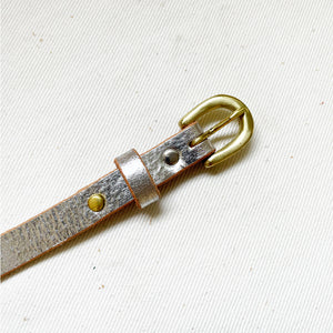 SILVER LEATHER 10mm BELT