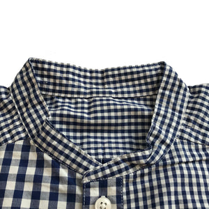 GINGHAM CHECK STAND COLLAR SHIRT