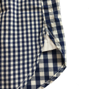 GINGHAM CHECK STAND COLLAR SHIRT