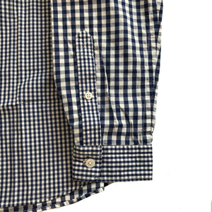 GINGHAM CHECK STAND COLLAR SHIRT