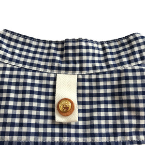 GINGHAM CHECK STAND COLLAR SHIRT