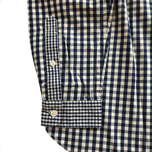 GINGHAM CHECK STAND COLLAR SHIRT